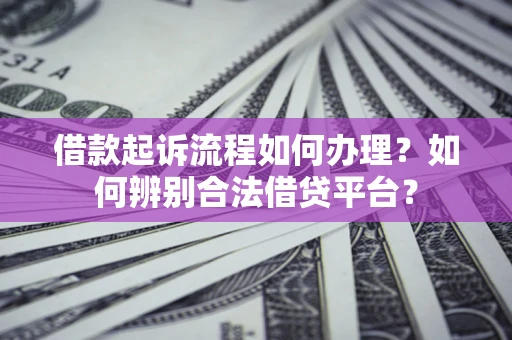 武汉借款起诉流程如何办理？如何辨别合法借贷平台？