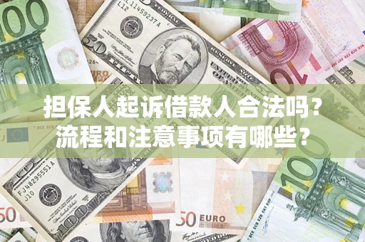 武汉担保人起诉借款人合法吗？流程和注意事项有哪些？