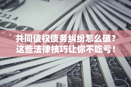武汉共同债权债务纠纷怎么破？这些法律技巧让你不吃亏！