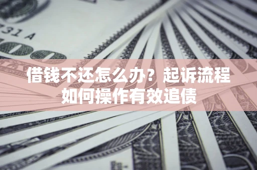 武汉借钱不还怎么办？起诉流程如何操作有效追债