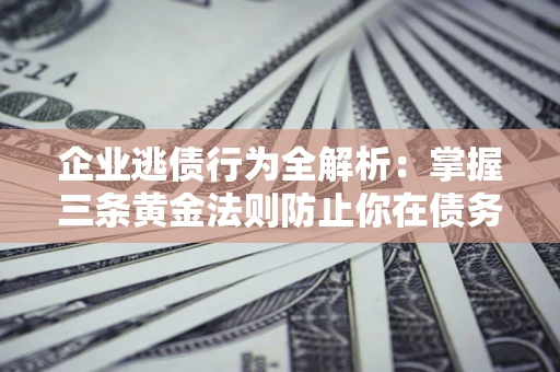 武汉企业逃债行为全解析：掌握三条黄金法则防止你在债务乱局中“踩雷”
